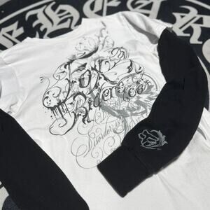 Fox Racing White and Black Long Sleeve Shirt Layered Piece